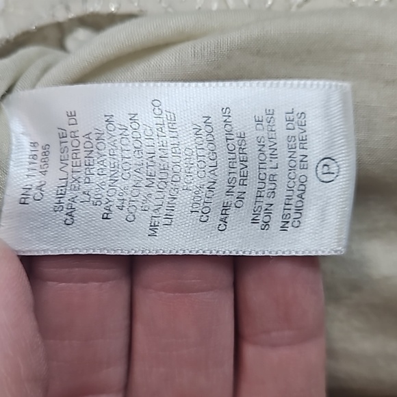 Michael Kors Neutral Shimmer Gold Eyelet Dress Sz 10 - Picture 11 of 11